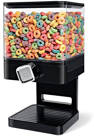 Dispensador de cereales transparente hermético con bandeja integrada para alimentos secos